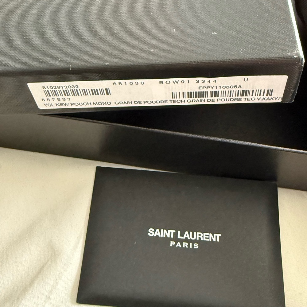 Saint Laurent Black and Gold Leather Clutch with YSL Emblem - Picture 3 of 8